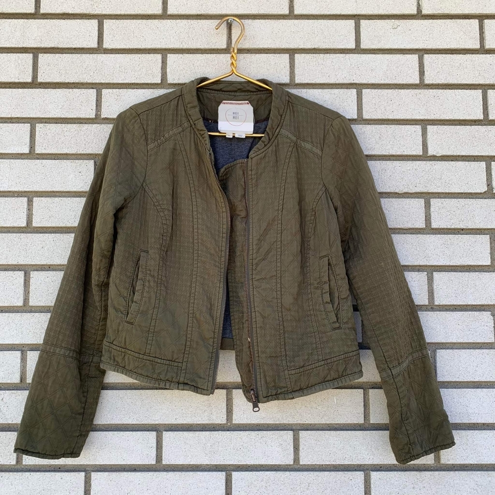 Anthropologie Olive Bomber Jacket - Picture 7 of 10